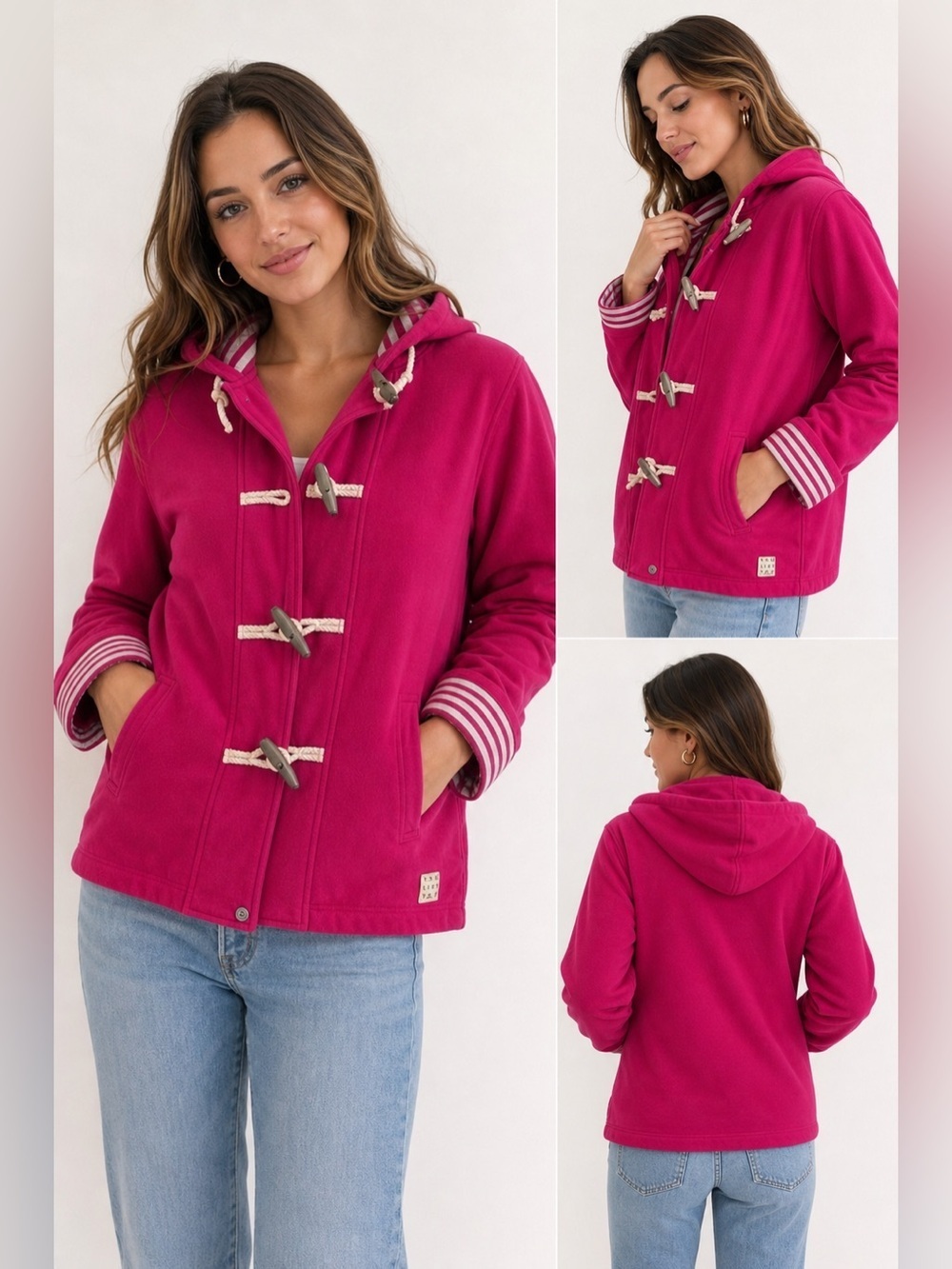 Vintage The Limited Toggle Hoodie Jacket Pink Size L Cotton Duffle Style